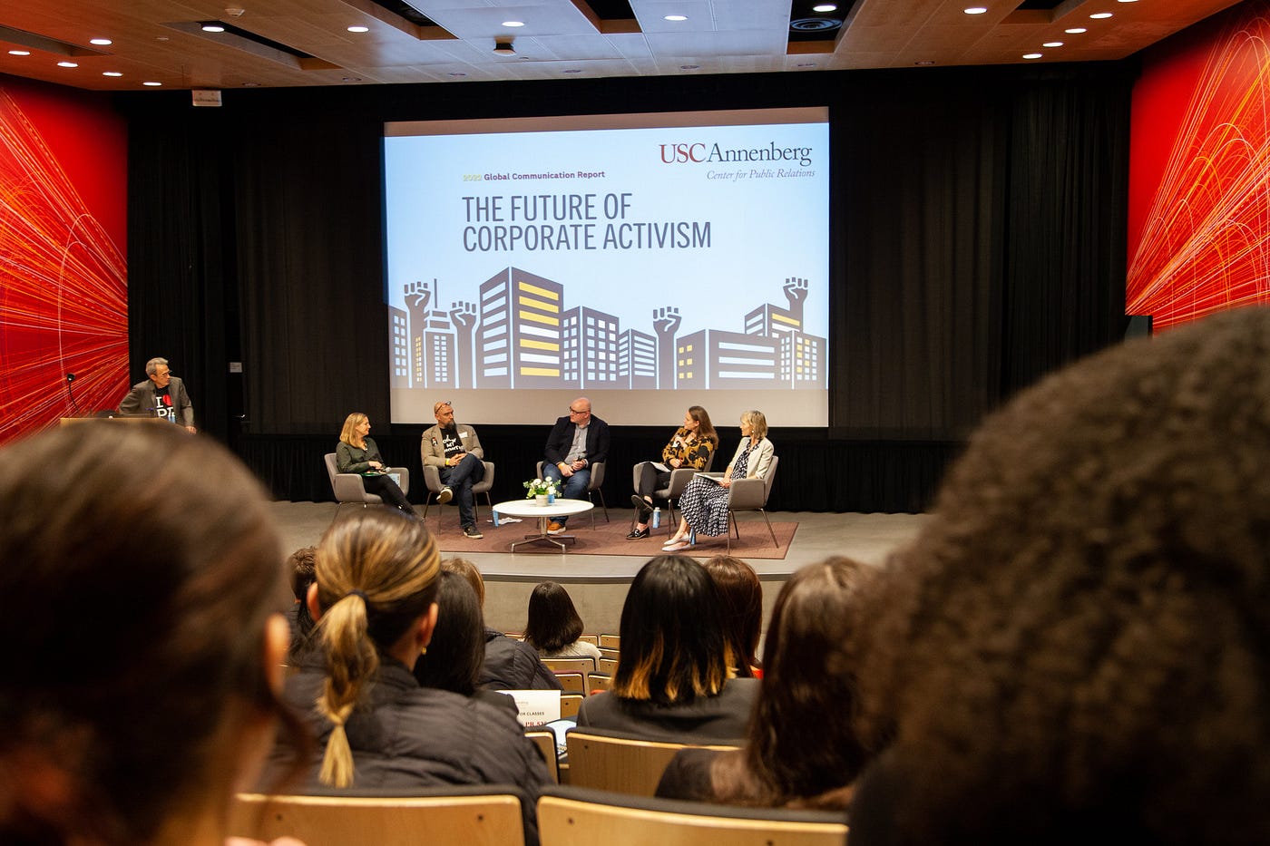 USC Annenberg panel of speakers at an on-campus event