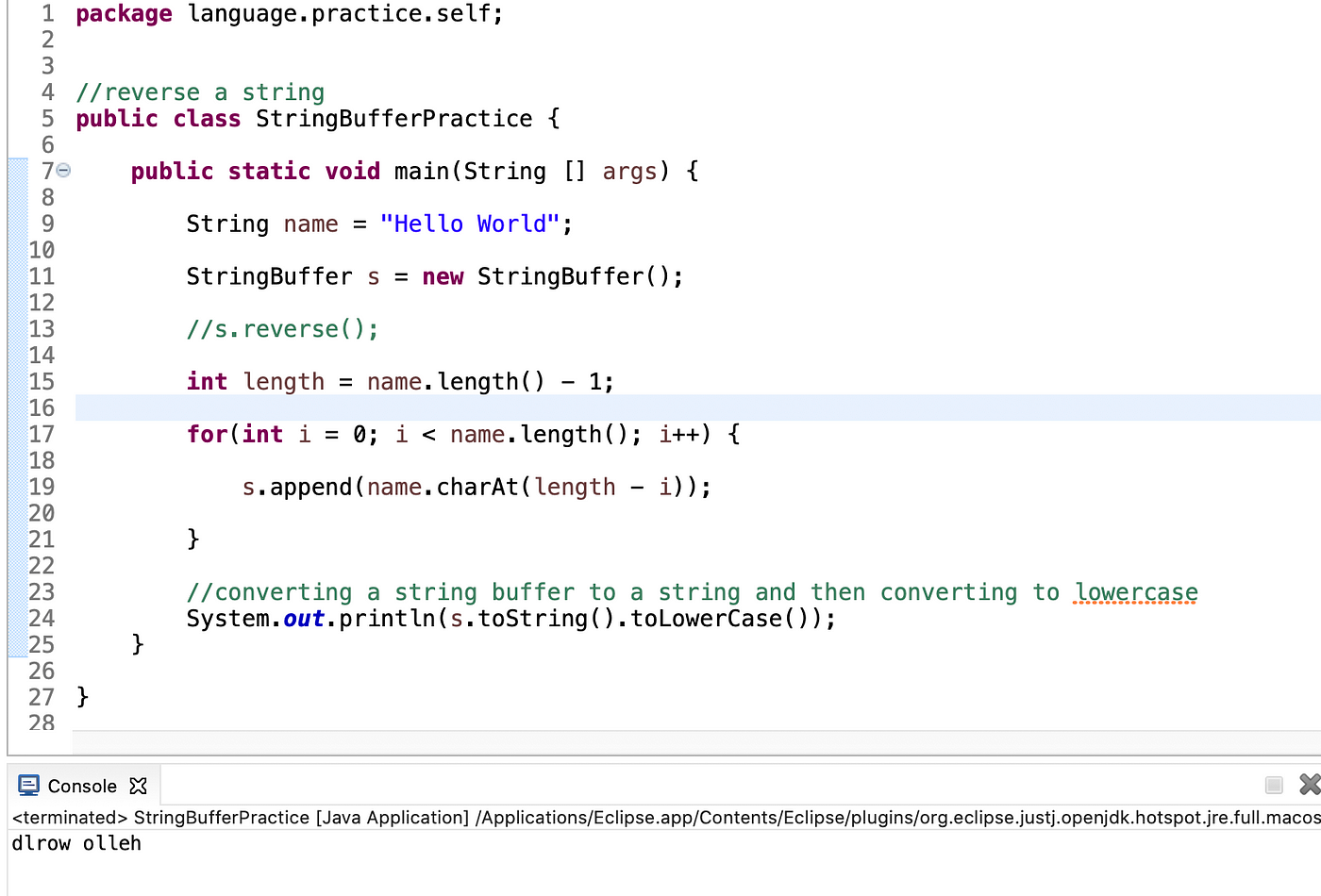 Reverse a String and convert it to lower case in Java | by Arpita Dutta |  Medium