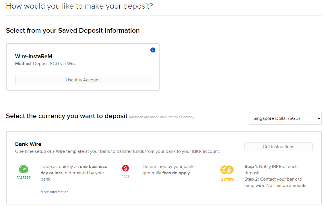 Choose A New Deposit Method