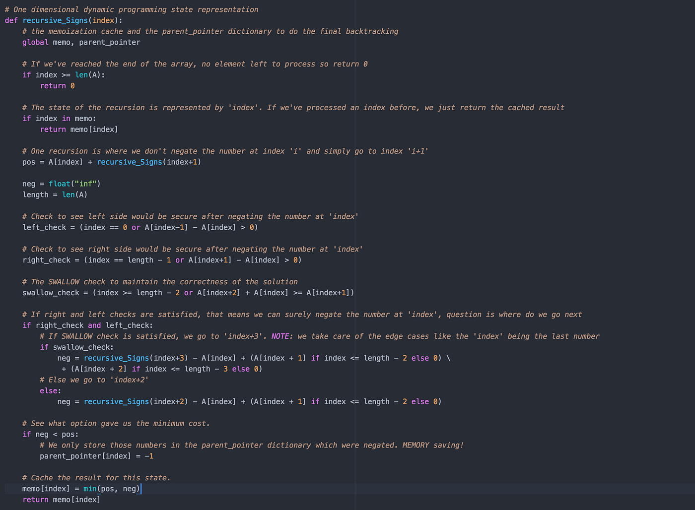 Change the signs: how to use dynamic programming to solve a competitive ...