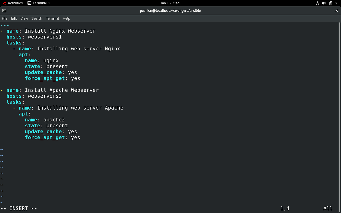 Playbook In Ansible. Writing Playbook In Ansible | by Iampushkarpawar |  Google Developer Students Club Vishwakarma Institute of Technology, Pune |  Medium