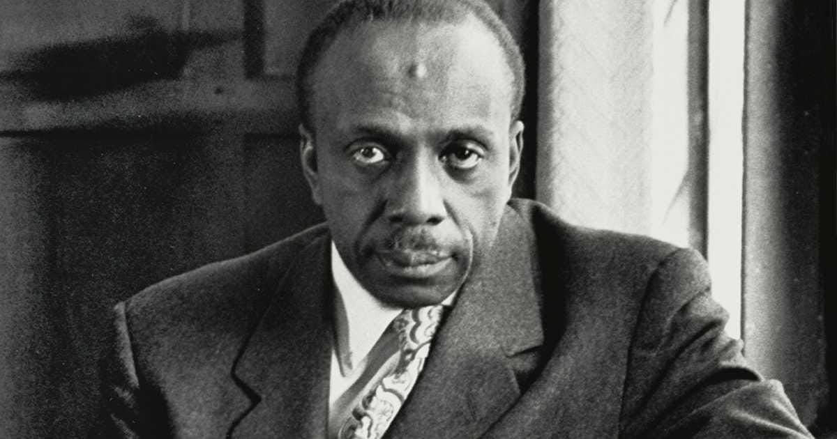 Head shot of philospher and African American spiritual teacher Howard Thurman.