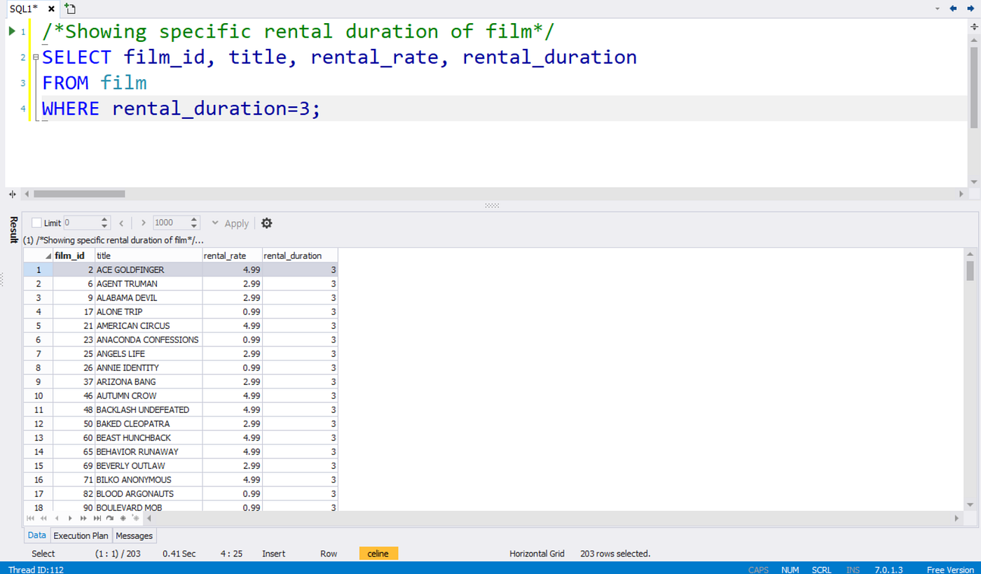 [SQL Basic] What kind of data is in the ‘film’ table? — Learning SQL ...