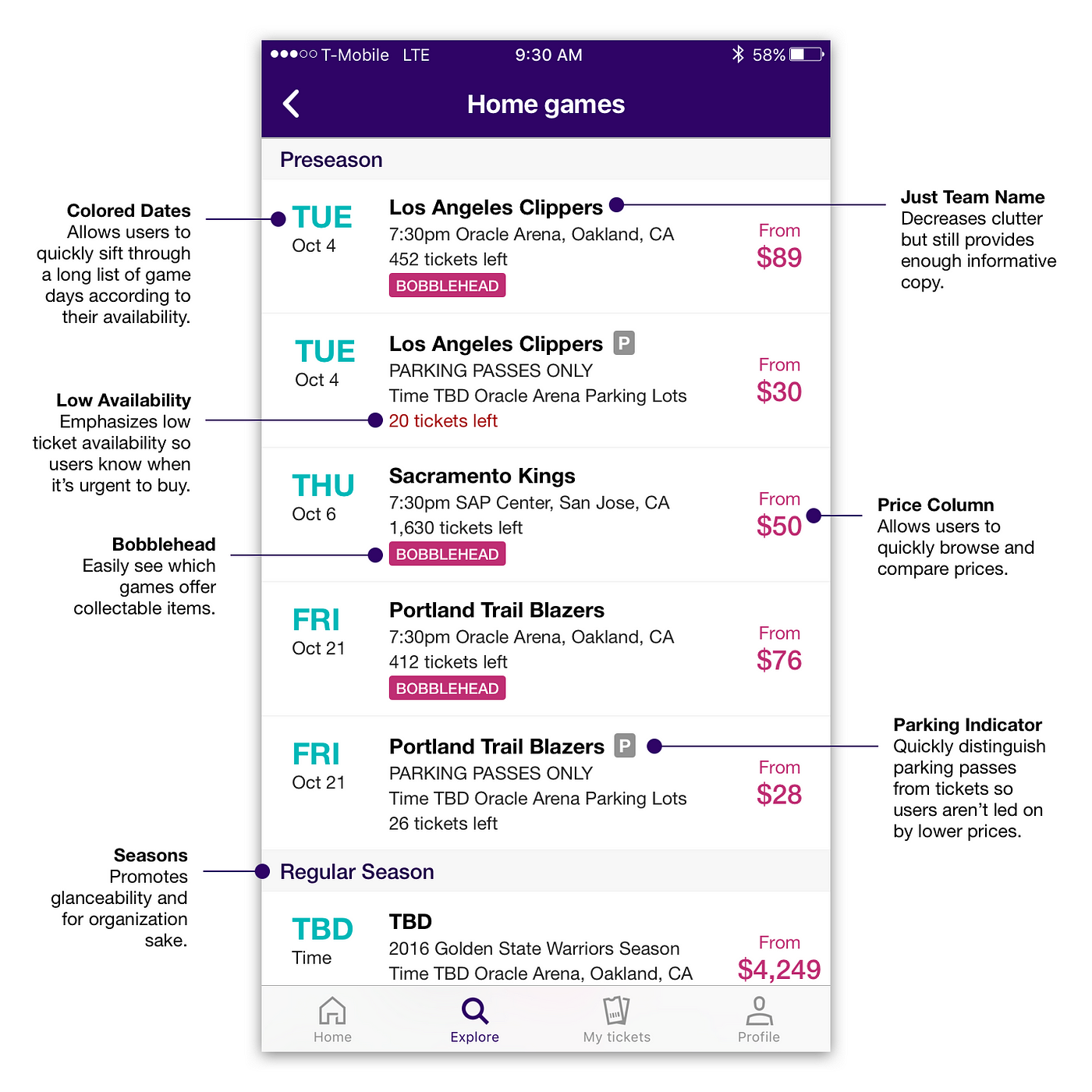StubHub Find fun fast. A singlescreen redesign concept by Judy Wu
