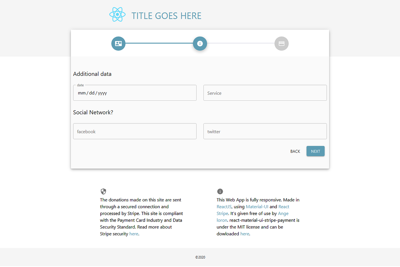 Stripe payment form with ReactJS and Material-UI — Part 2 | by Ange Loron |  The Startup | Medium