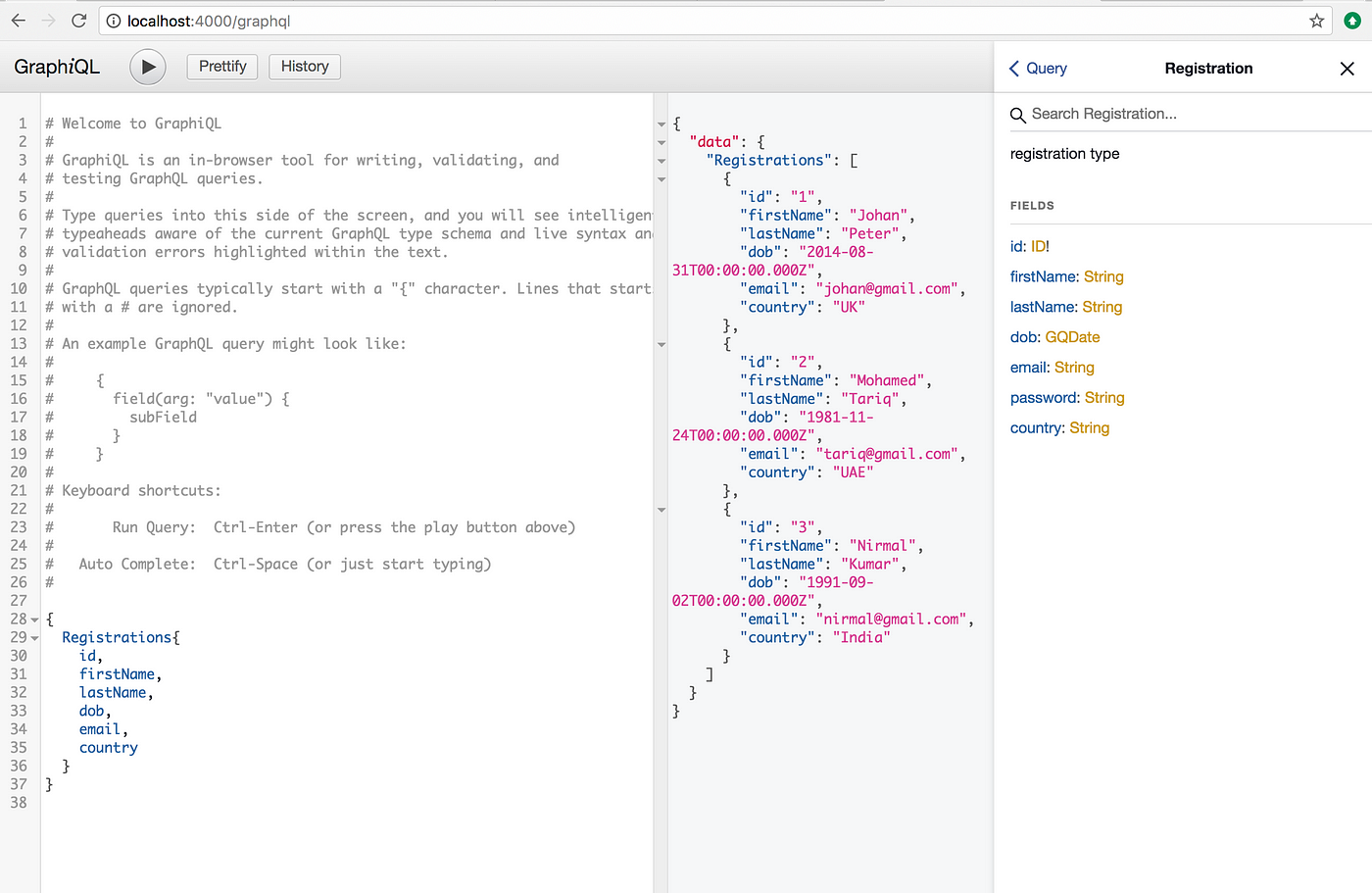 Creating a GraphQL API server and consuming in Angular 5 application