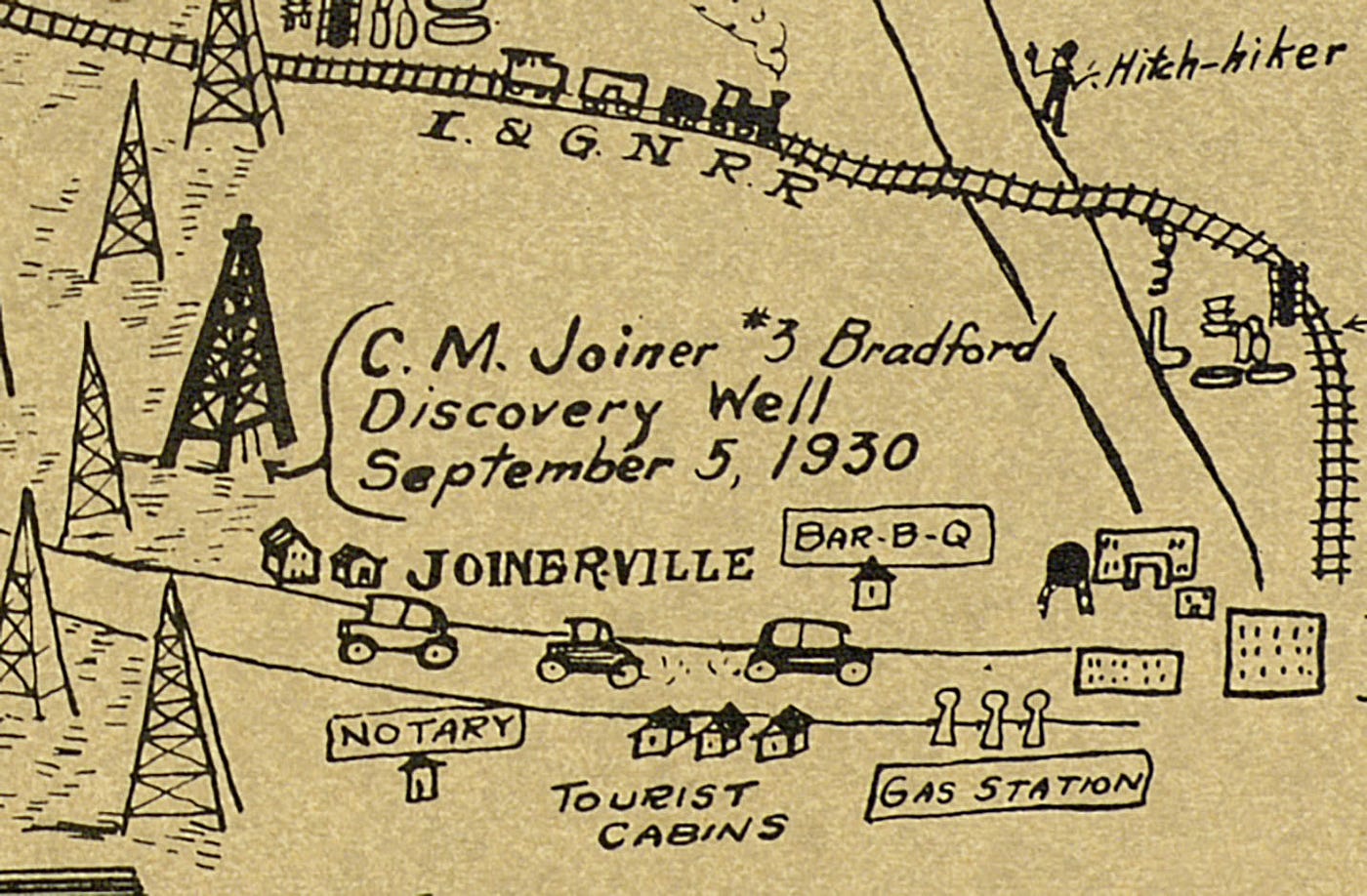 Map of East Texas Oil Field. Pictorial — or illustrated — maps…  by 
