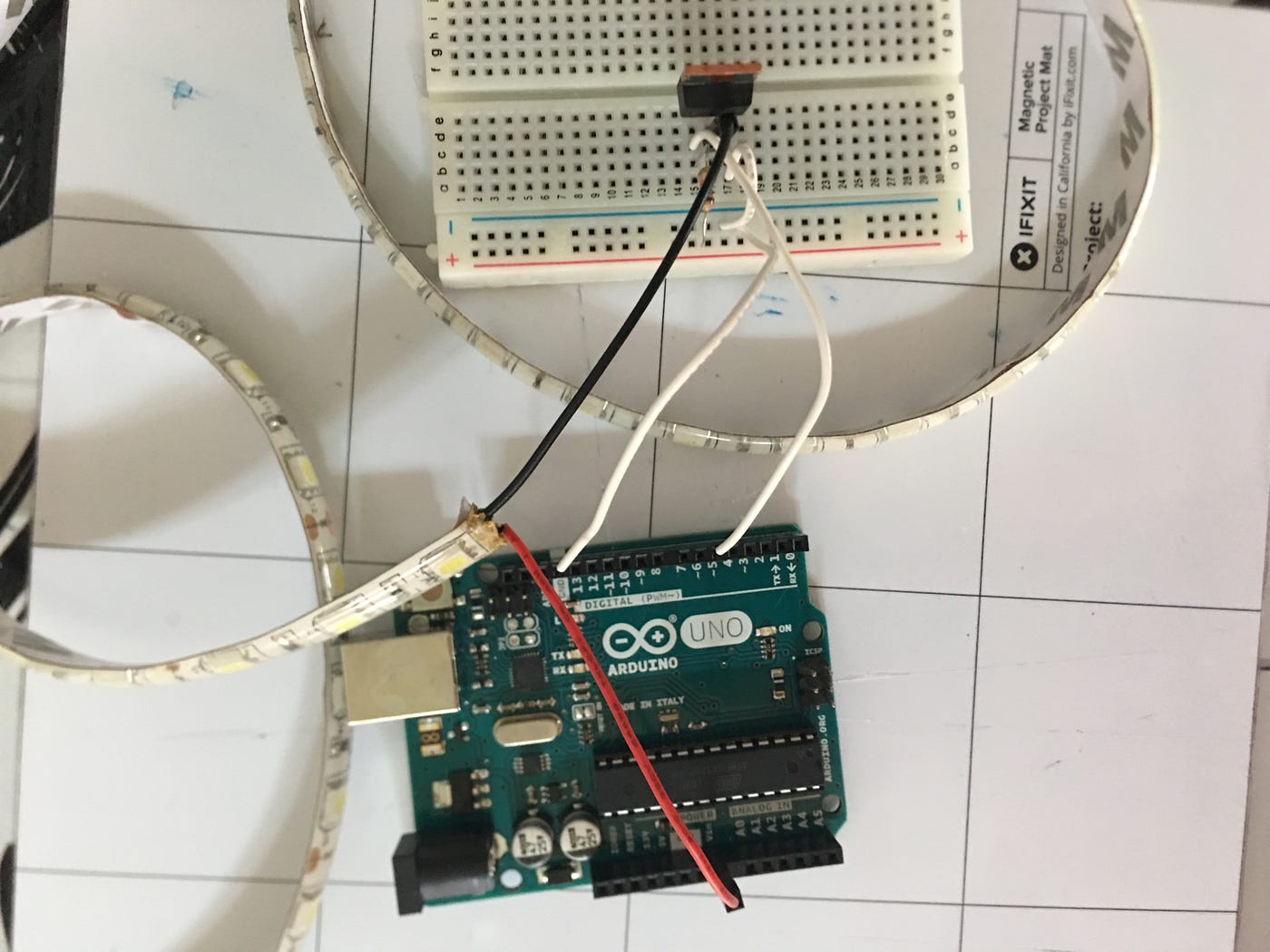 Hooking up a white led strip with the Arduino Uno | by John Griffiths |  Medium