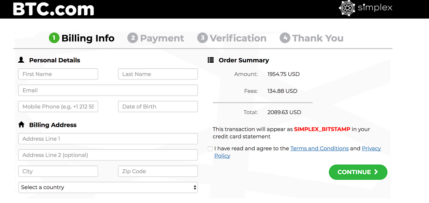 Buy Bitcoin Btc With Your Credit Card In The Btc Com Wallet - 