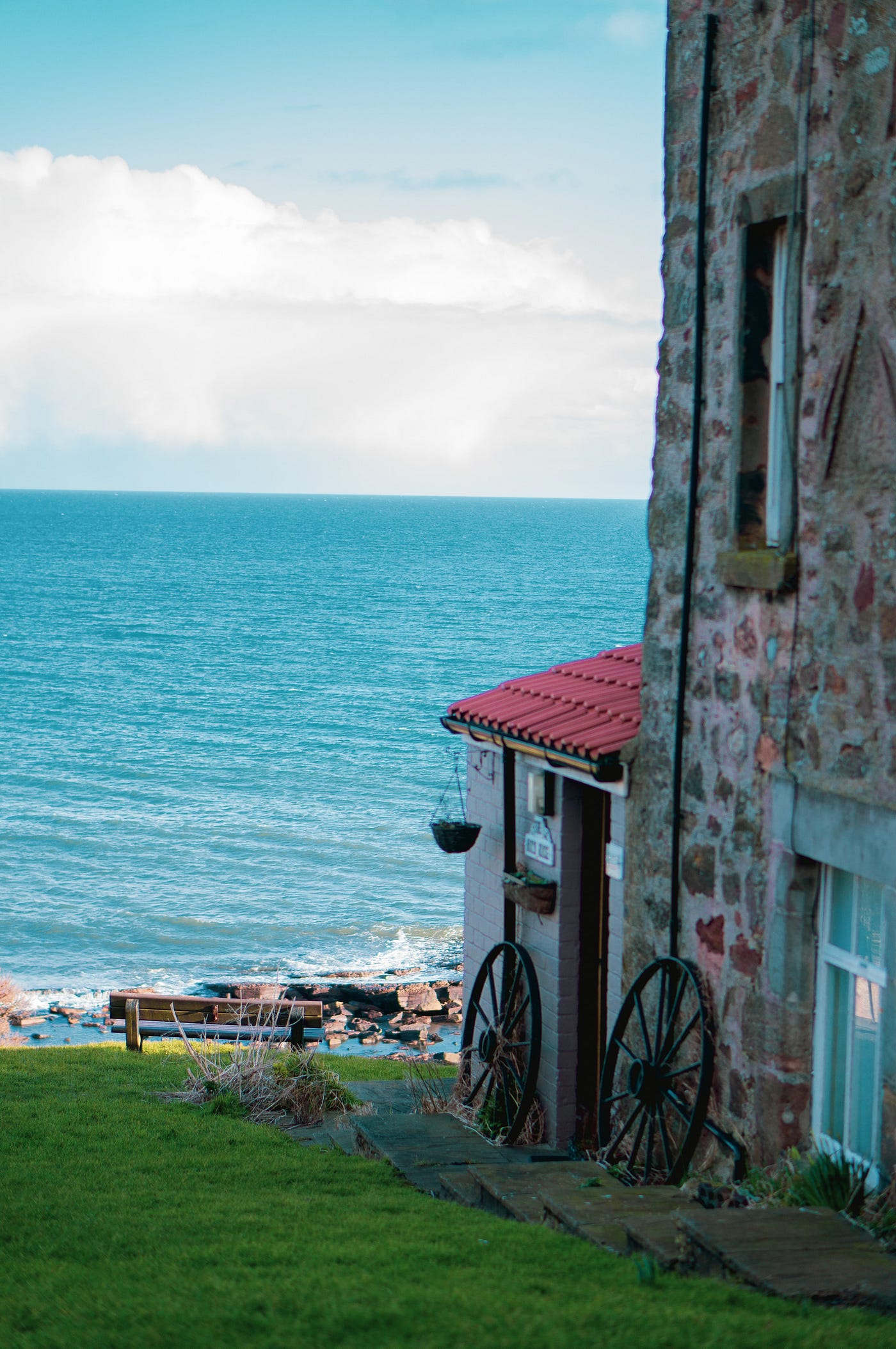 A stone house by the blue sea