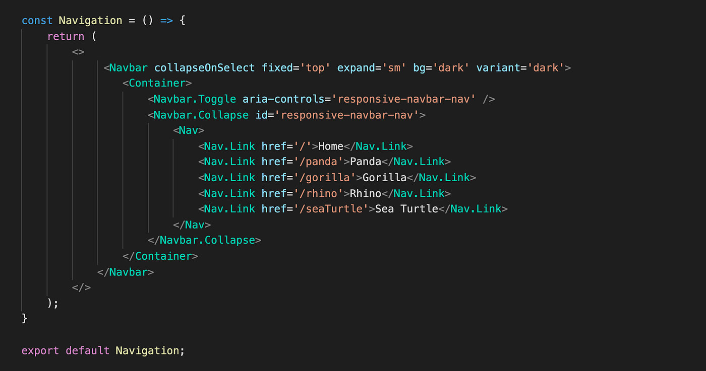 Responsive NavBar Using React Bootstrap | by Roy Flores | The Startup |  Medium