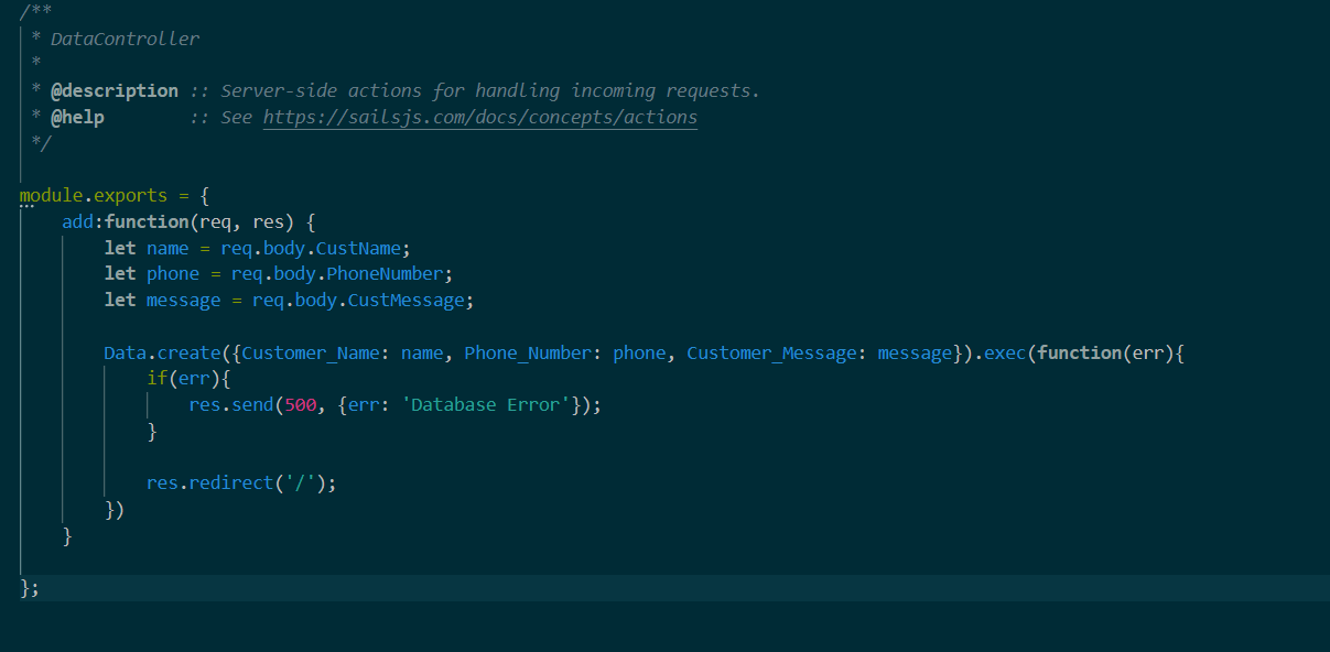 Sail Js CRUD Operations — Data Insertion using MongoDB by Rajvir