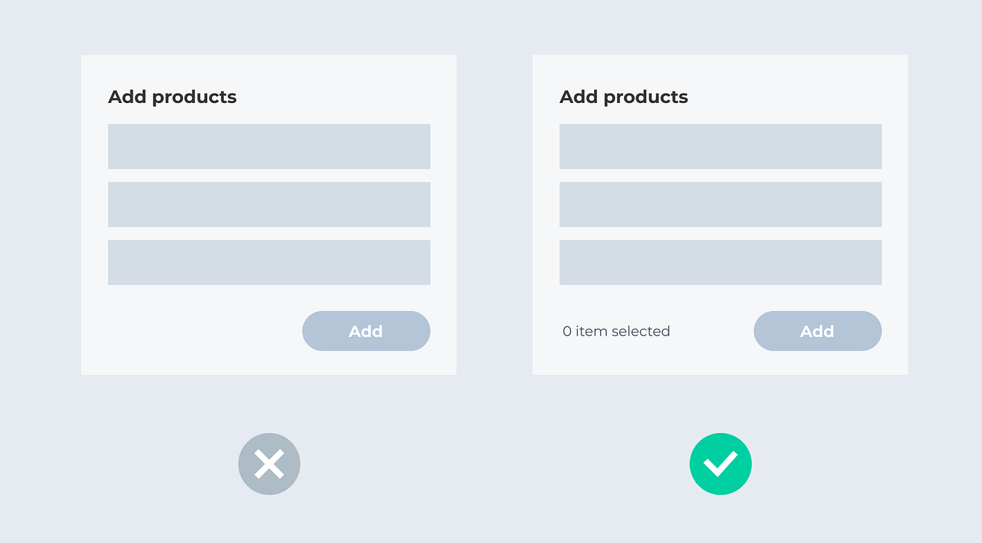 When there is a disabled button, tell users how to activate it.