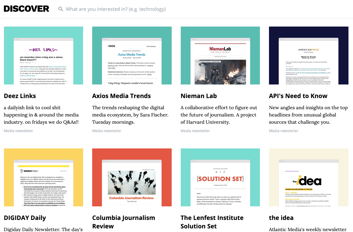 The most popular media newsletters | by Revue | Revue