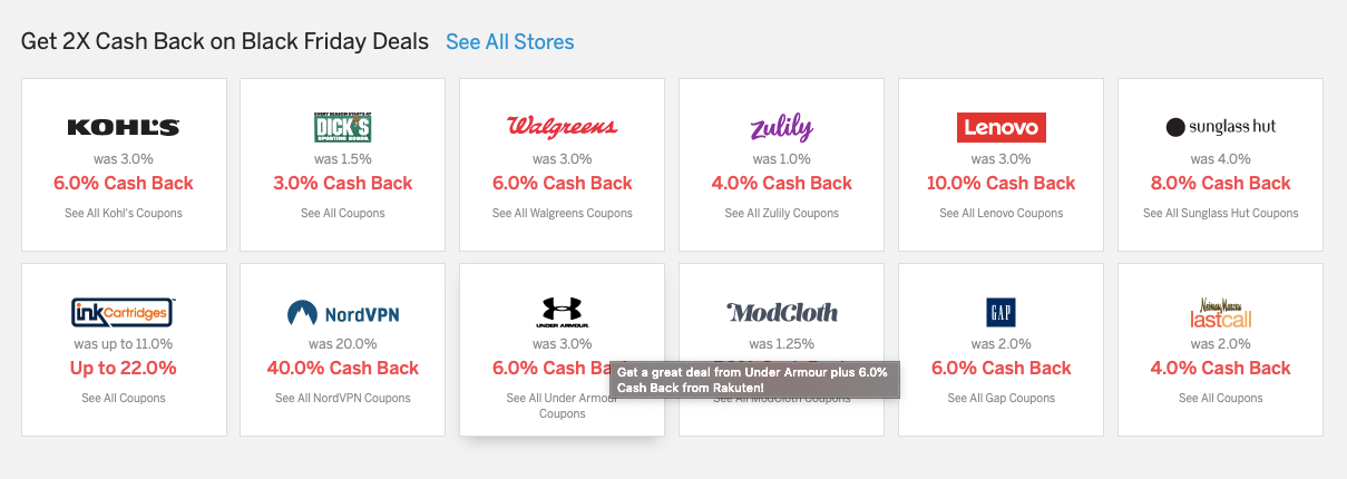 Coupon rakuten black friday