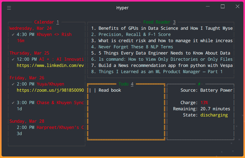 Create A Beautiful Dashboard In Your Terminal With Wtfutil By Khuyen Tran Towards Data Science