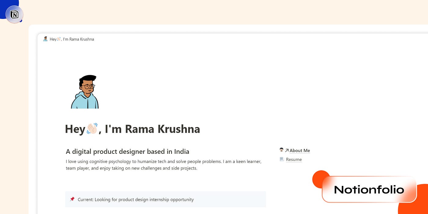 Building Your Portfolio In Notion By Rama Krushna Behera Ux Planet Building Your Portfolio In Notion By Rama Krushna Behera Ux Planet