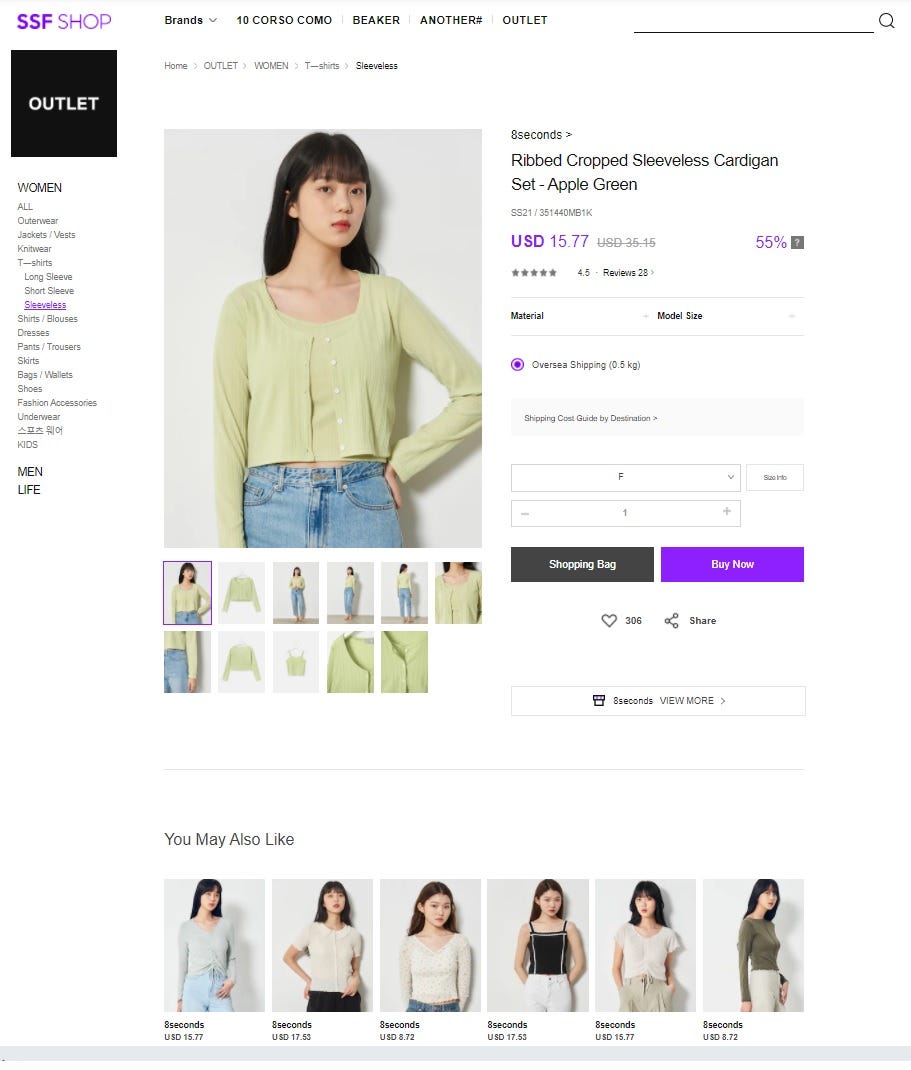 The SSFHOP Uses A You May Like It Recommendation To Present Items From The Same Brand On The Product Page