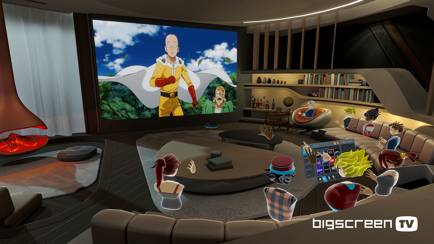 Introducing BIGSCREEN TV: watch movies, news, Twitch, sports, and 50+  channels with friends in VR | by Darshan Shankar | Bigscreen