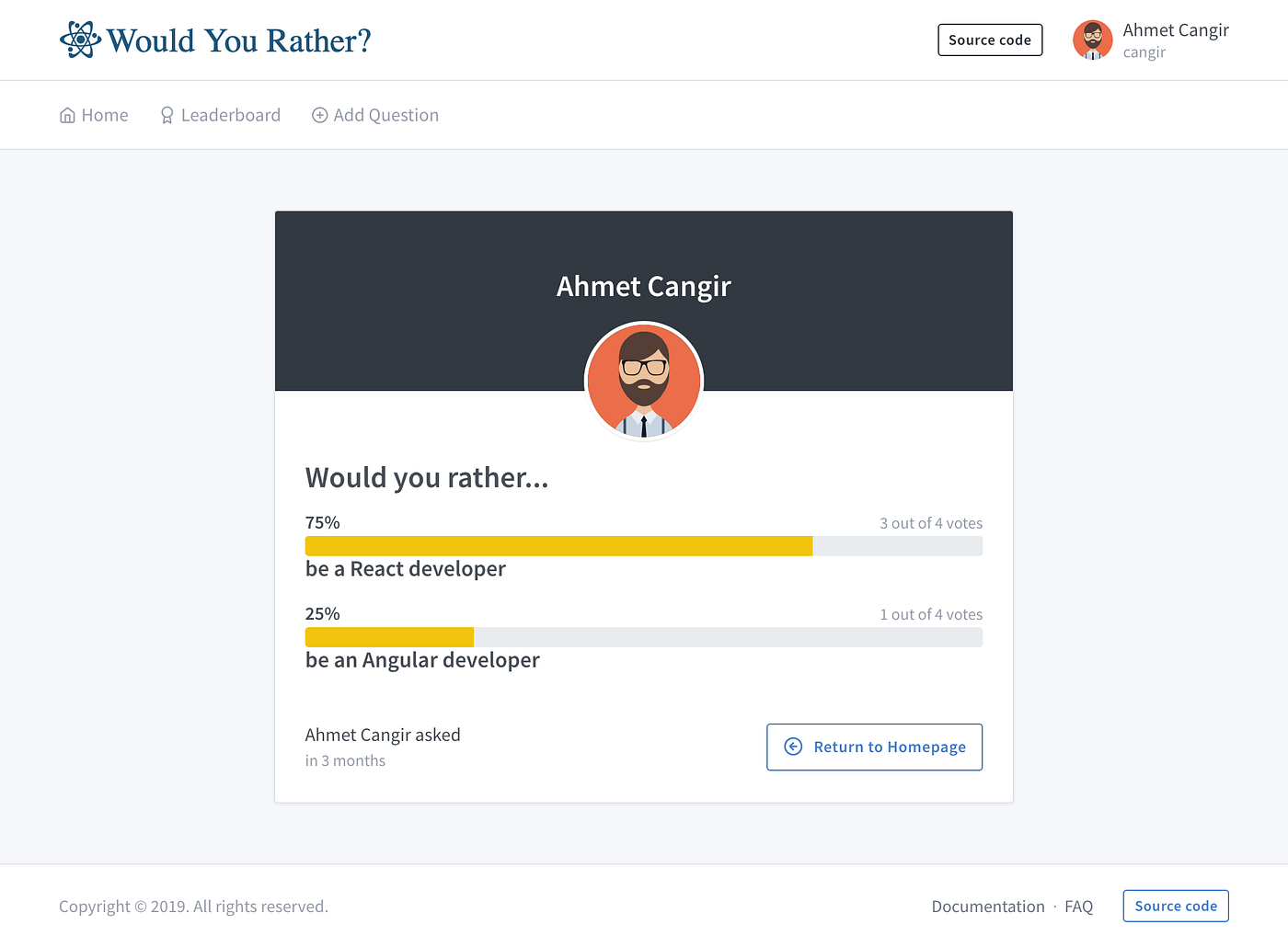 Udacity React Nanodegree Would You Rather App By Ahmet Cangir Medium