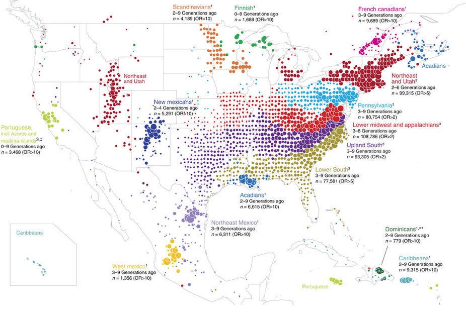 11 Nations Of America Map The 11 Nations Of America As Told By Dna By Colin Woodard Medium