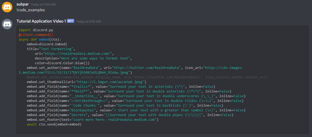 Python Discord Bots Formatting Text By Drew Seewald Python In Plain English