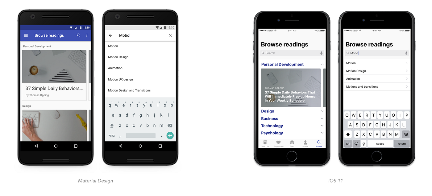 Material Design & iOS 11 are the design languages getting more similar