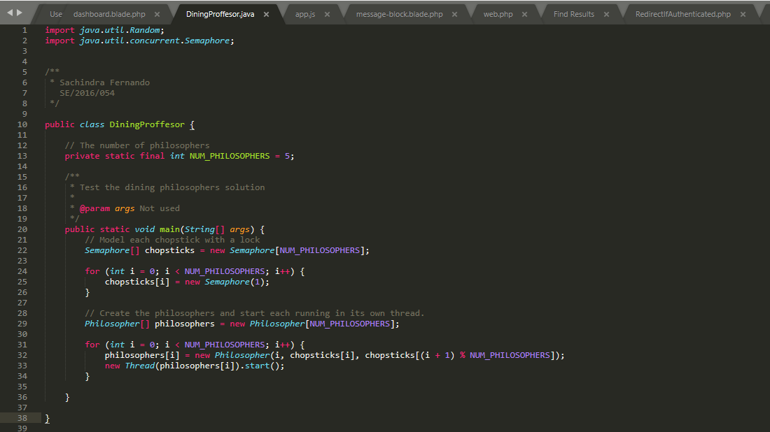 The Dining philosophers problem Using JAVA. by Ruwan Bandara Medium