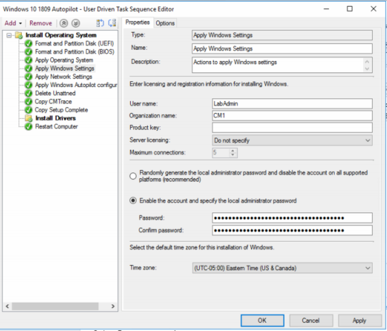 Provision Bare Metal Windows 10 1809 Machine into AutoPilot with SCCM