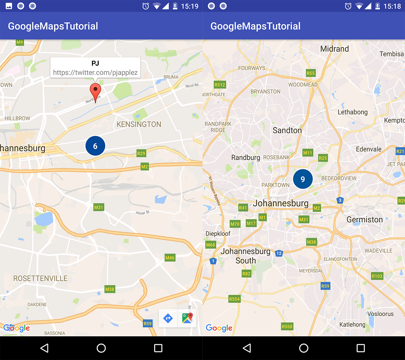 Google Map with Marker Clustering - AndroidPub