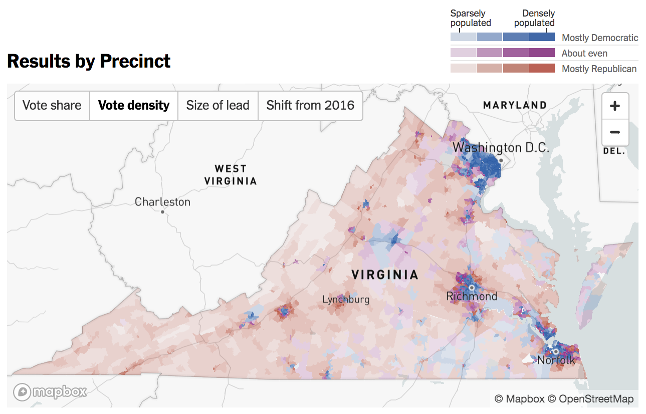 New York Times Precinct Map New York Times Live-Mapping Virginia Election | By Mapbox | Maps For  Developers