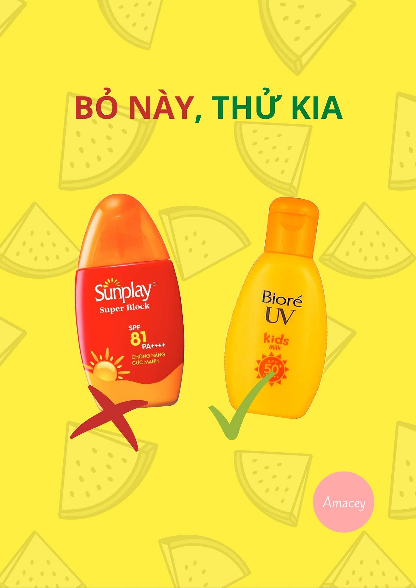 Thay thế sữa chống nắng Sunplay Super Block SPF81/PA++++ với Biore UV Kids SPF50/PA++++