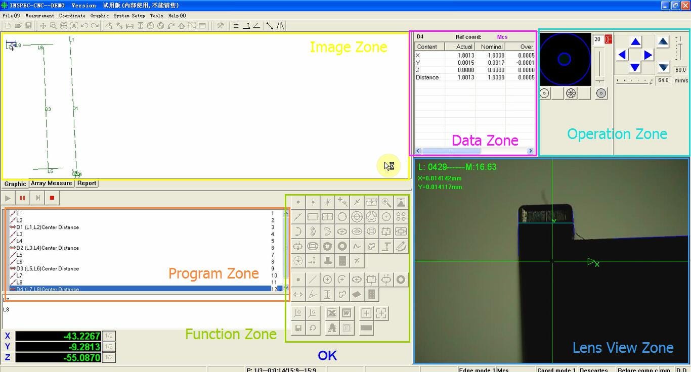 Measuring Software INSPEC. 1. 2.5 dimensional measurements… by Vision