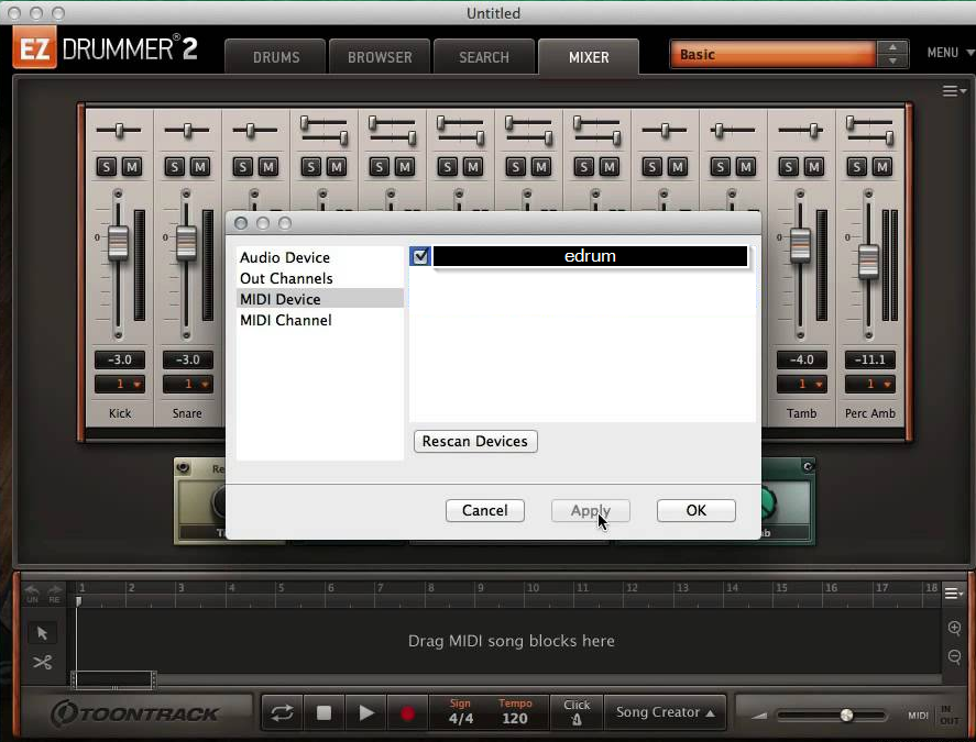 ezdrummer midi connection ezdrummer midi connection