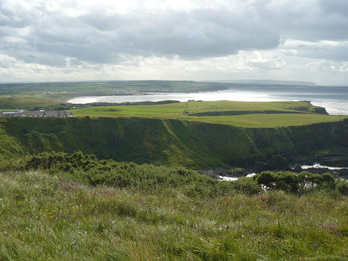 Green plateau by the seaside.