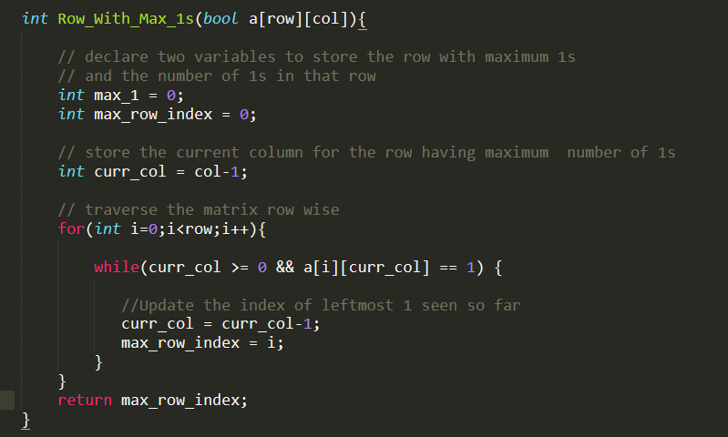 Find the row with the maximum number of 1s | by Navtosh ...