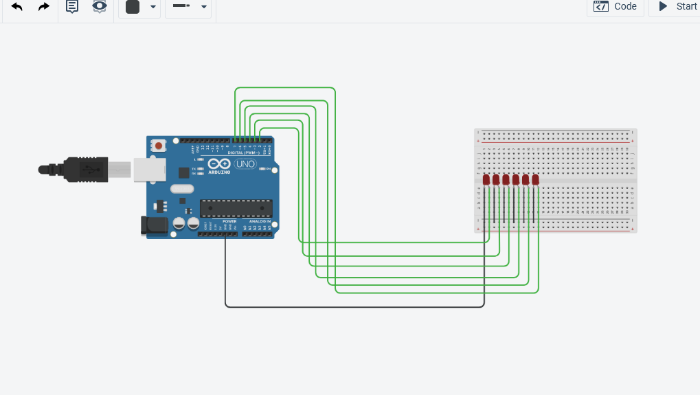 How to make knight rider light system using ardunio by Dilsha