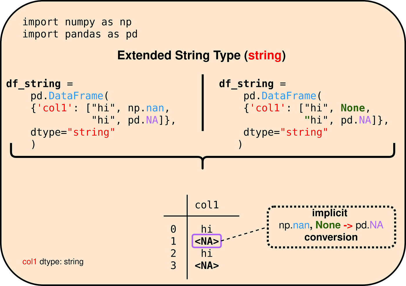 NaN, None and Experimental NA. Illustrated missing values conventions ...
