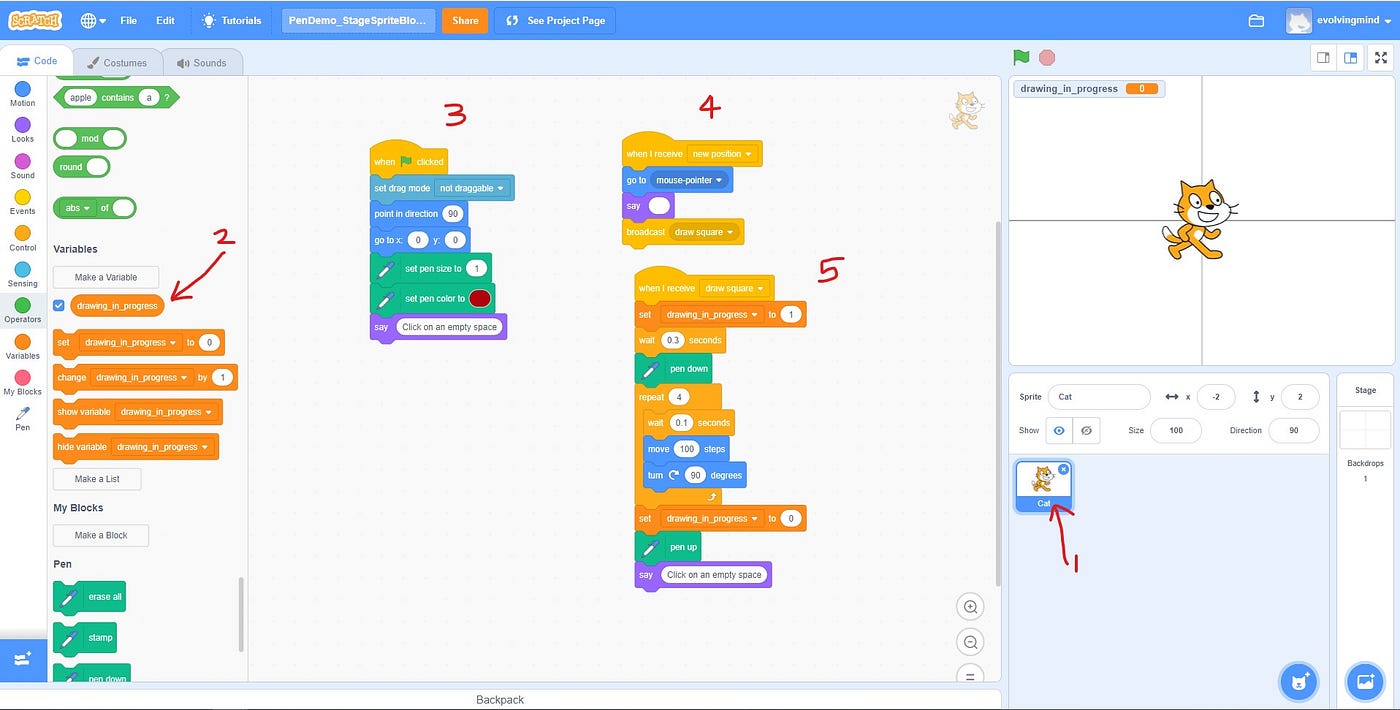 Learning MIT Scratch : Stage Variables | by Satish Goda | Medium