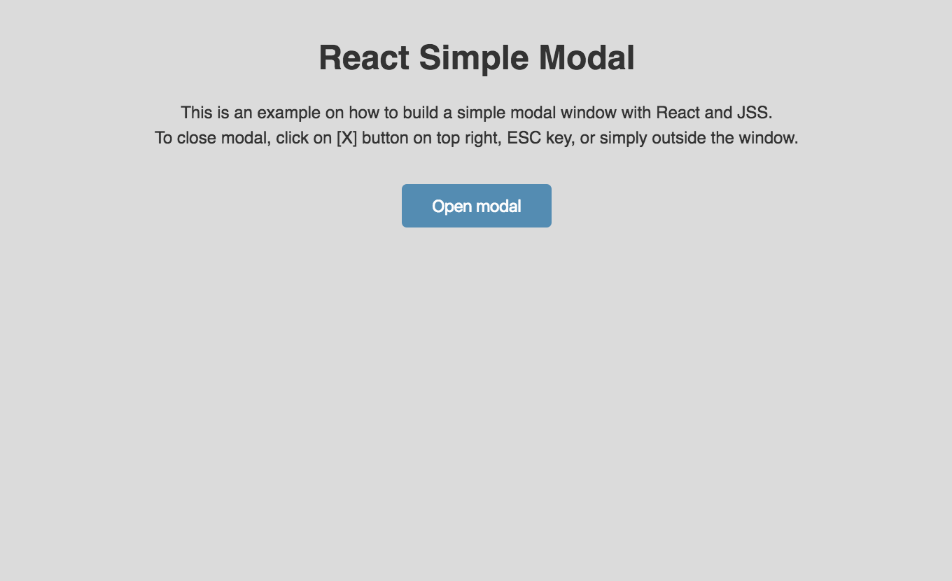 Build a simple modal window with React and JSS. by Sergio Pedercini Medium