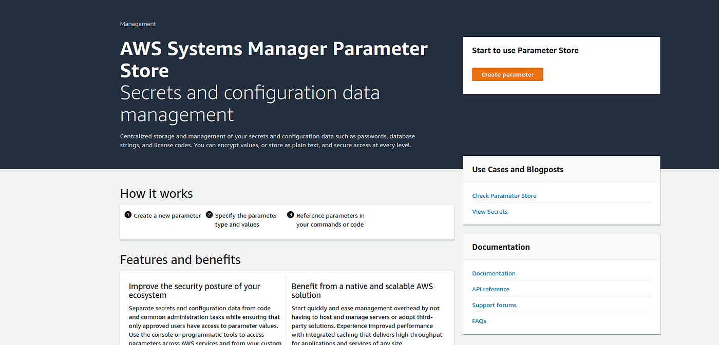 Spring Boot with AWS Parameter Store and AWS Secret Manager Part 1 — Default  Configurations | by Ran Zhang | Medium
