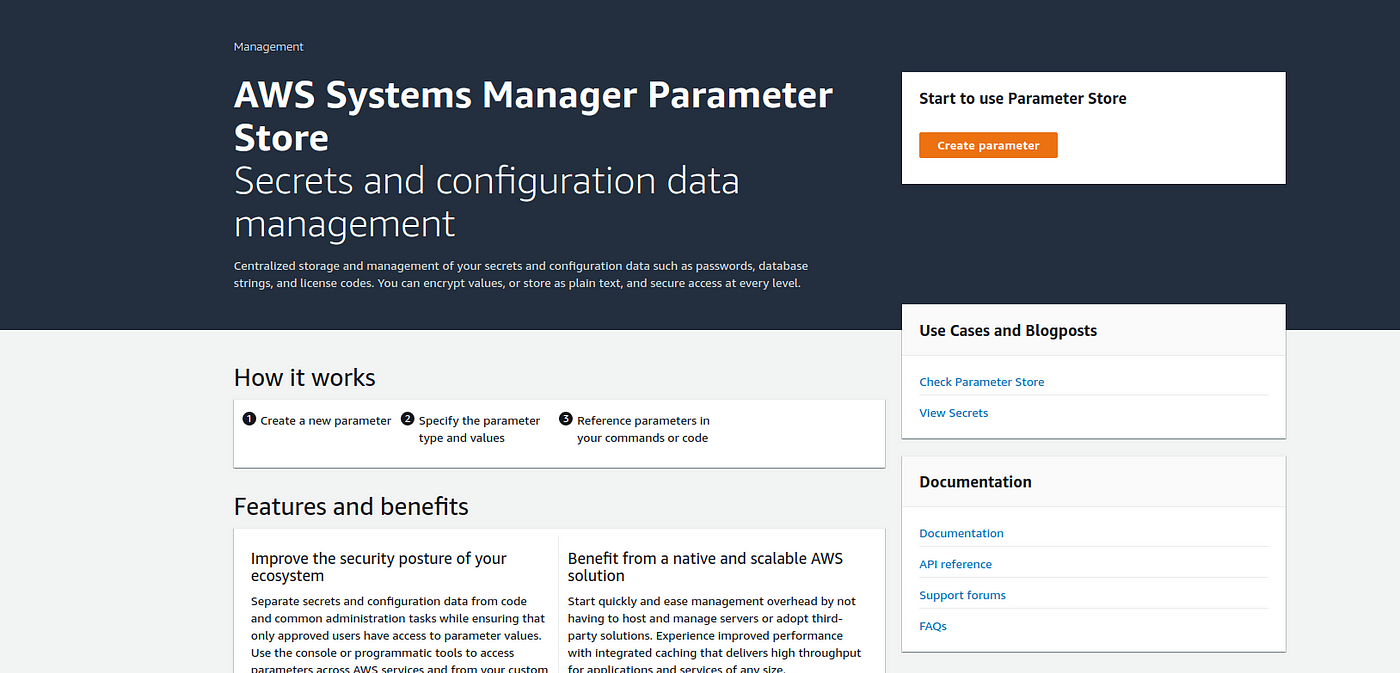 Spring Boot with AWS Parameter Store and AWS Secret Manager Part 1 —  Default Configurations | by Ran Zhang | Medium