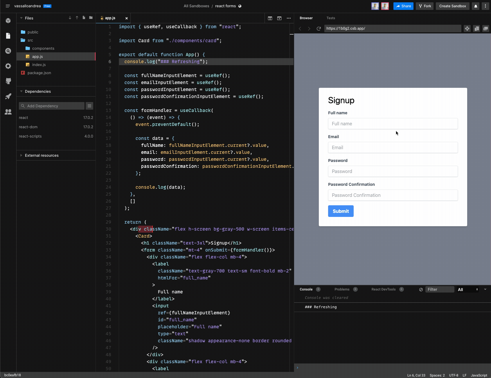 React forms — useState vs useRef. Choose the correct way to implement a… |  by Andrea Vassallo | Level Up Coding