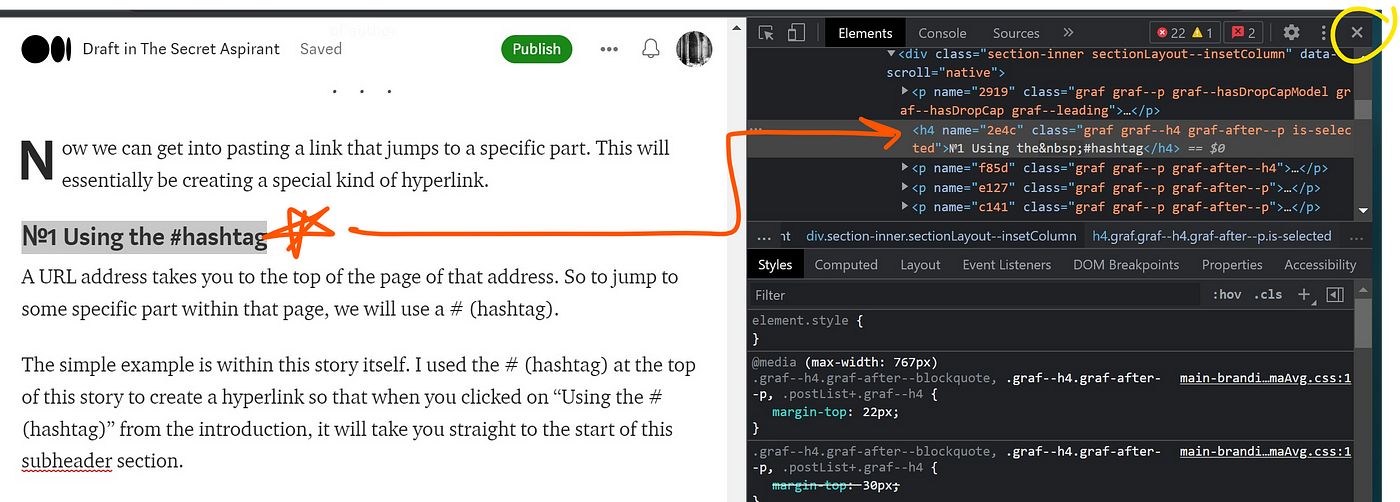 How To Paste a Link that Jumps to a Specific Part of the Page | by The  Secret Aspirant | What's Up? M | Medium