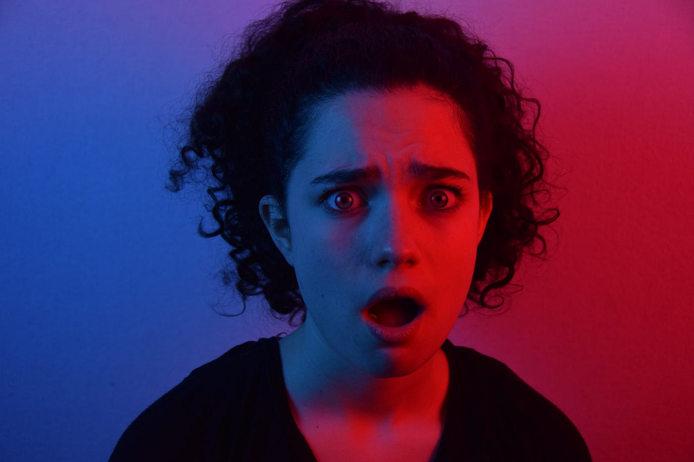 A surprised woman.