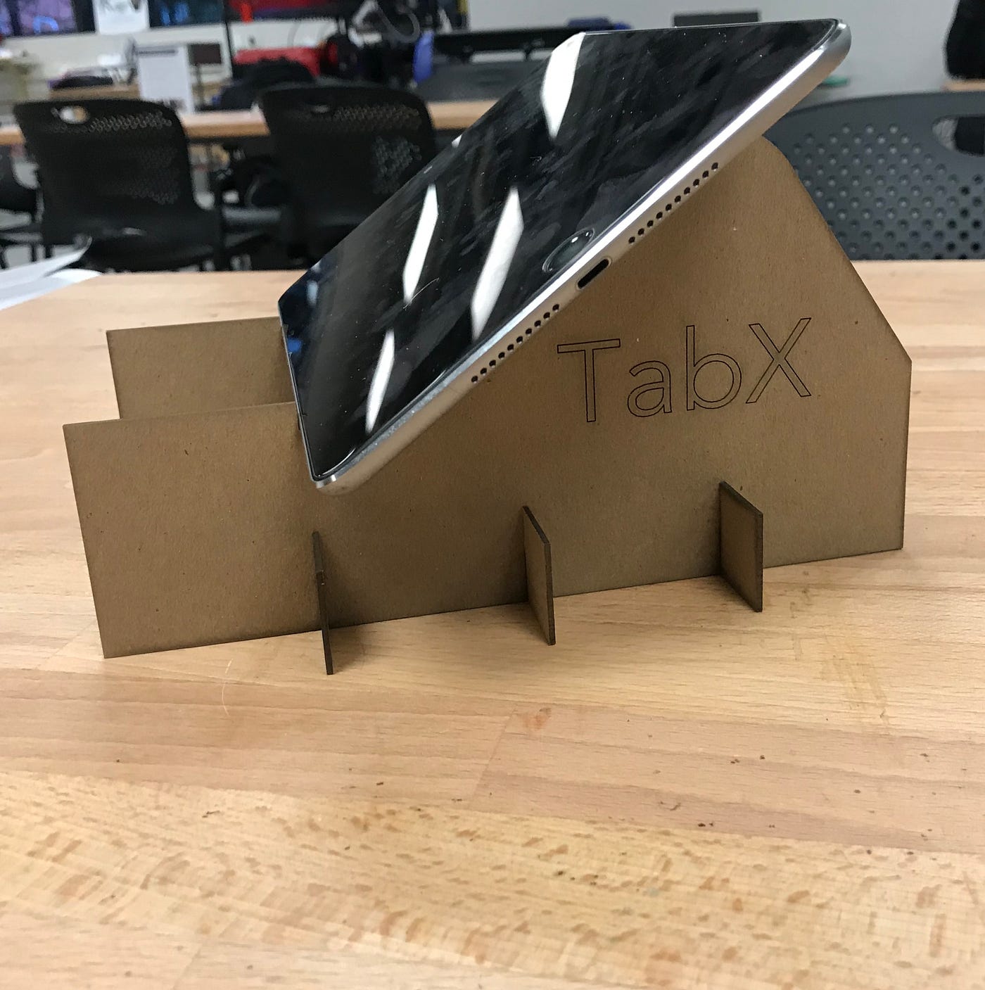 TabX. Laser Cut tablet stand.. For my HCDE 451 UX Prototyping course
