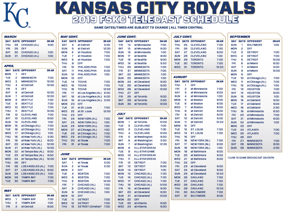 Royals, FSKC Announce 2019 Television Schedule by Nick Kappel Medium