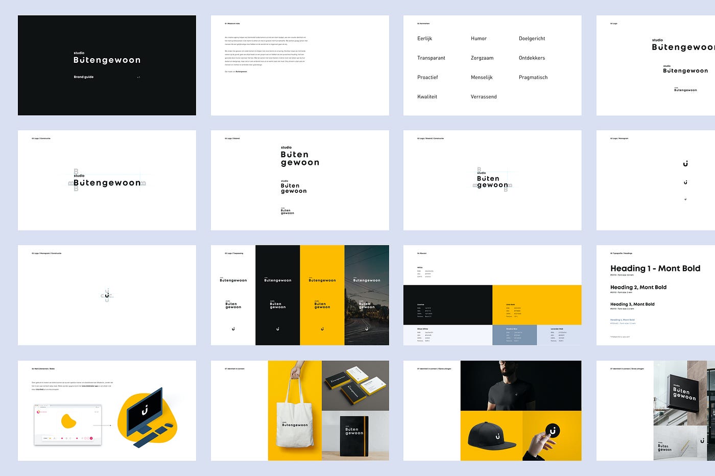 Overzicht van een brand guide.