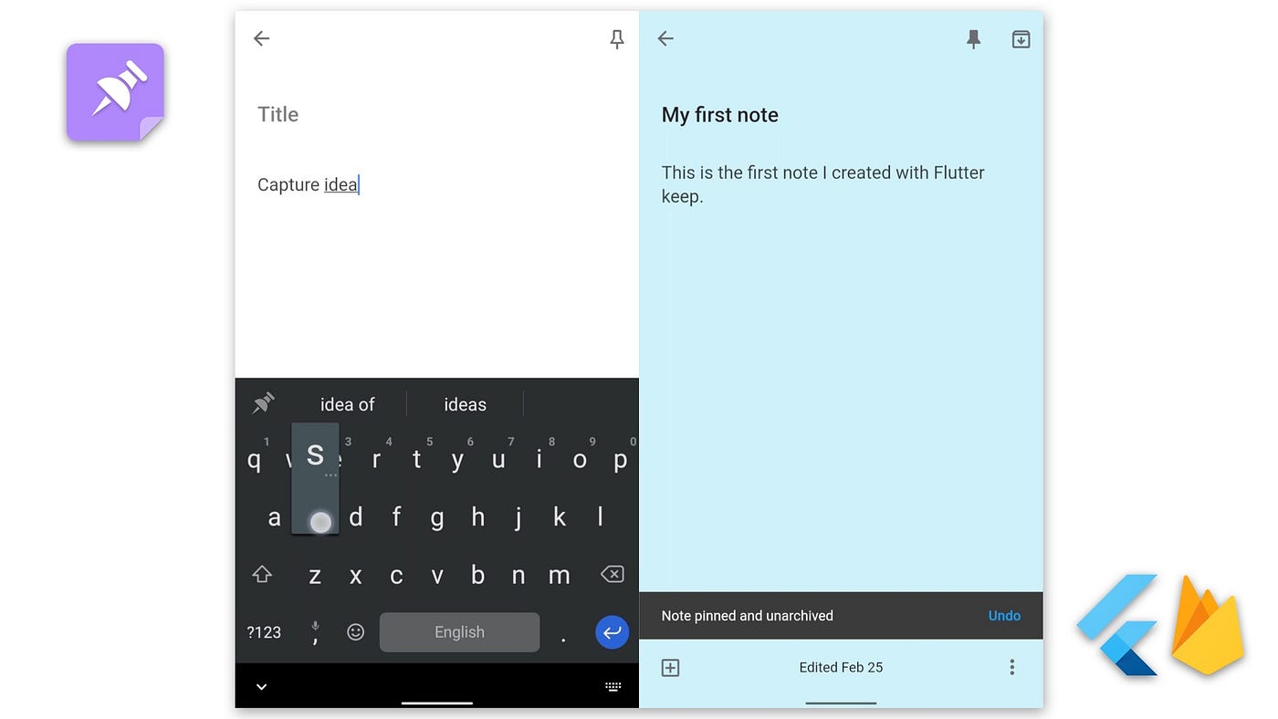 Flutter Keep note editor screenshot