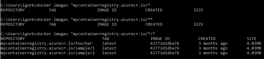 Filtering docker images by pattern with wildcards | Medium